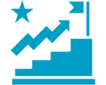Graph with upward trend and flag