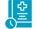 Medical schedule icon with clock